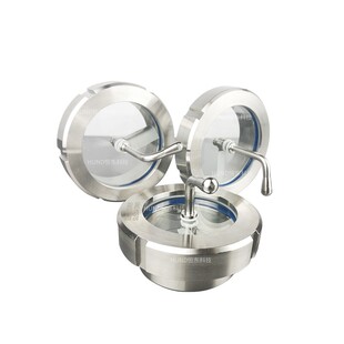 不锈钢304活接视镜带雨刮超大雨刮视镜雾气雨刮观察口罐顶视镜