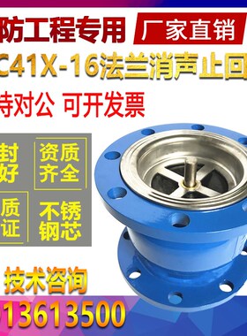 HC41X-16法兰消声止回阀立卧式单向逆止阀DN50 65 80 100 150 200