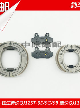 适配钱江跨悦QJ125T-9E/B/9G宝悦QJ110T-8踏板车碟刹片前后刹车皮