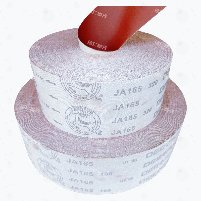 鹿牌JA165砂布卷10公分红砂软布木工4寸沙卷棕刚玉W砂布手撕纸砂