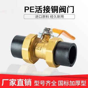 PE双活接球阀加厚铜球阀钢球阀pe水管配件自来水管阀门开关管件