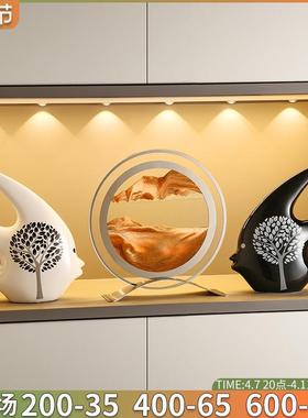 创意流沙画沙漏玄关桌面摆件家居客厅酒柜电视柜装饰品乔迁送礼