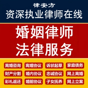 离婚律师咨询婚内财产分割网上离婚协议代写婚前协议合同家庭债务