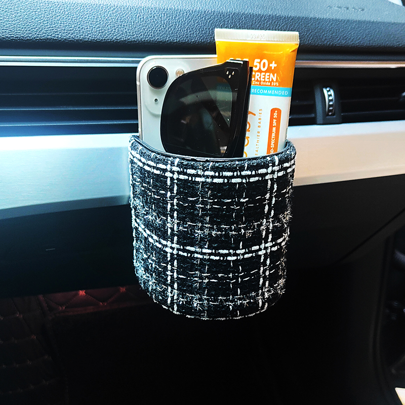 汽车出风口收纳置物盒车用储物袋车内用品车上手T机盒车载眼镜挂