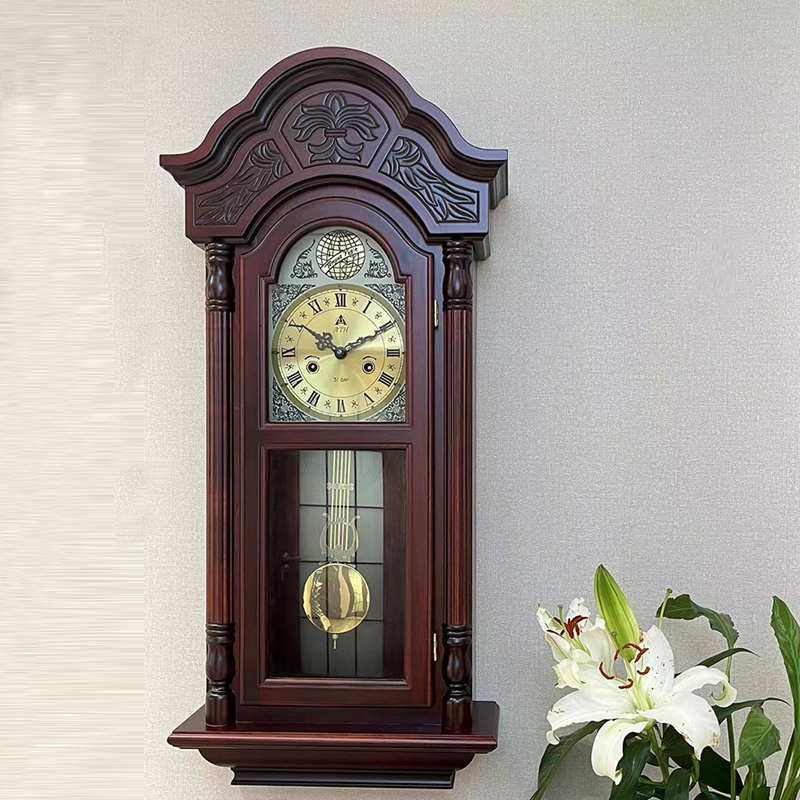 特大号1米机械大挂钟整点报时上B链发条挂钟客厅老式欧式钟表纯铜