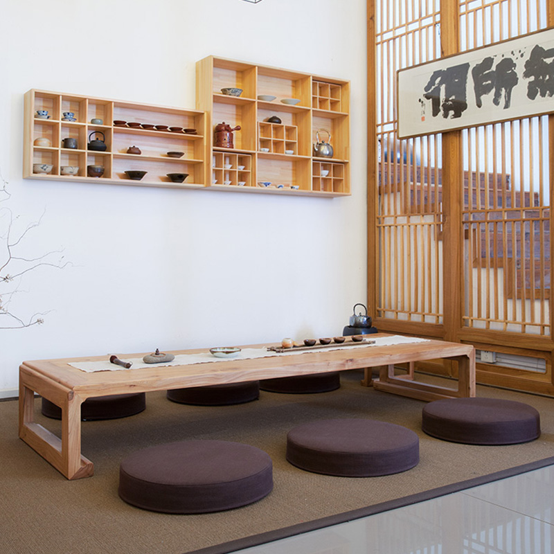新中式 卧室小茶桌飘窗小型 榻z榻米茶桌椅组合阳台 日式茶桌 坐
