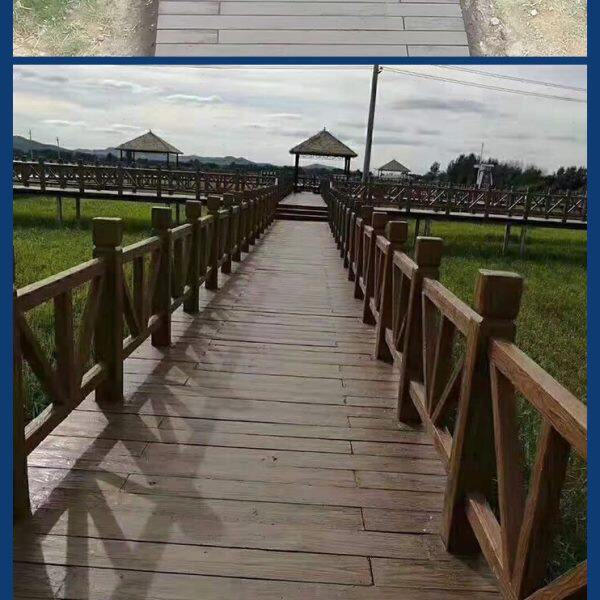 水泥仿木地板模具凉亭地砖仿古木纹园林公园景观走廊踏步石磨具