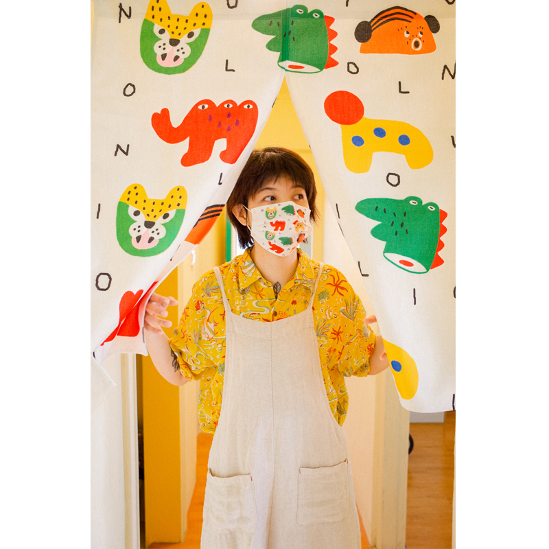 林李婆婆游乐园布艺隔断帘厨房D卧室挡光卫生间遮挡免打孔门