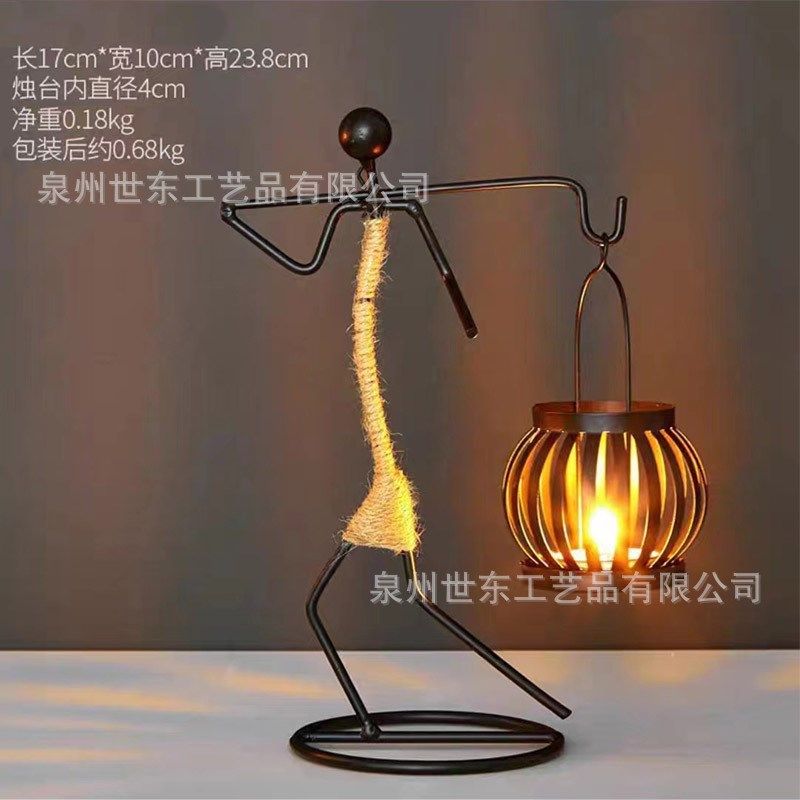 世东跨境创意铁艺麻绳女孩室内烛台玄关装饰艺术摆件,特色手工艺,其他特色工艺品,淘宝优惠券,粉丝福利购,淘宝优惠卷