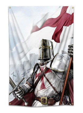 圣殿骑士军团 旗 十字东征军 旗装饰挂布挂毯Knight Templar Flag