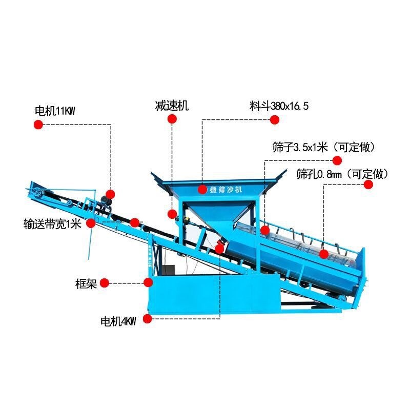 震动筛沙机移动式滚筒筛分机河道筛沙机矿山大小型无轴滚筒筛设备