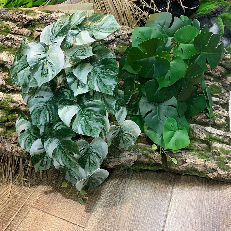 仿真龟背叶壁挂藤植物墙配材酒店楼盘样板间装饰龟背竹藤条蓬莱蕉