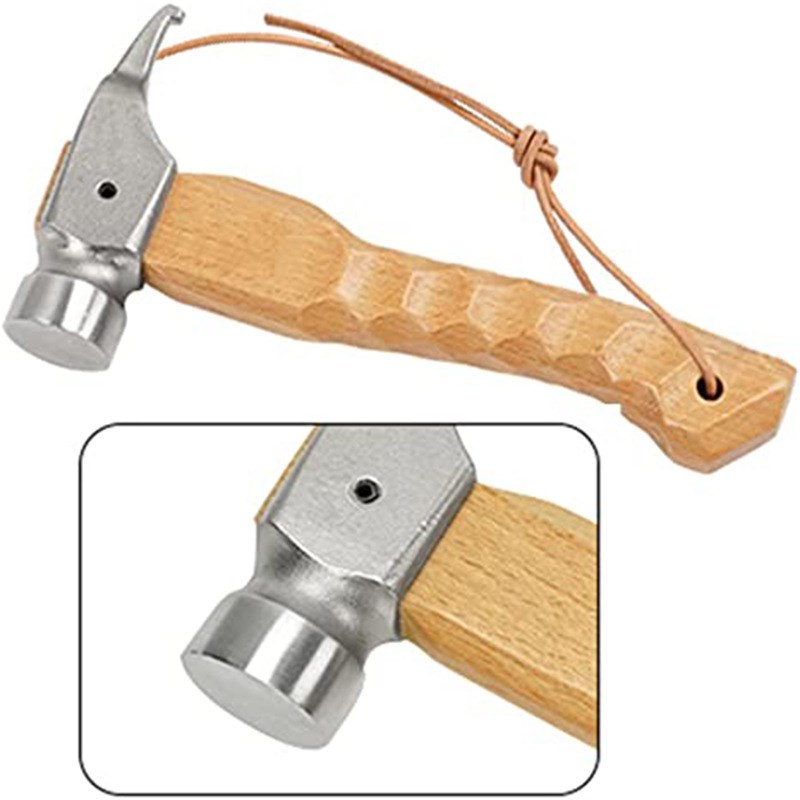 新帐篷锤榉木手柄不锈钢铜头户外露营登山帐篷地钉拔钉榔头带钩子