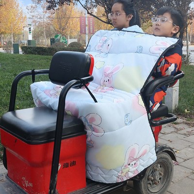 新款电动三轮车后座双人款挡风被冬季加绒加厚防风罩加大防寒防水