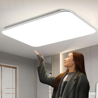 2IQL402新款led吸顶灯客厅灯长方主形简灯约现代大气大厅卧室具