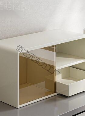 新用款桌面化妆品置台面防尘WTW抽屉物柜杯子架简易收储物纳家柜