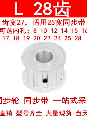 同步轮L28齿AF齿宽27内孔14 15 16 17 18 19 20 22 24 25同步带轮