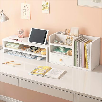 桌面置物架办公室桌上收纳柜寝室宿舍书架笔记本电脑显示器增高架