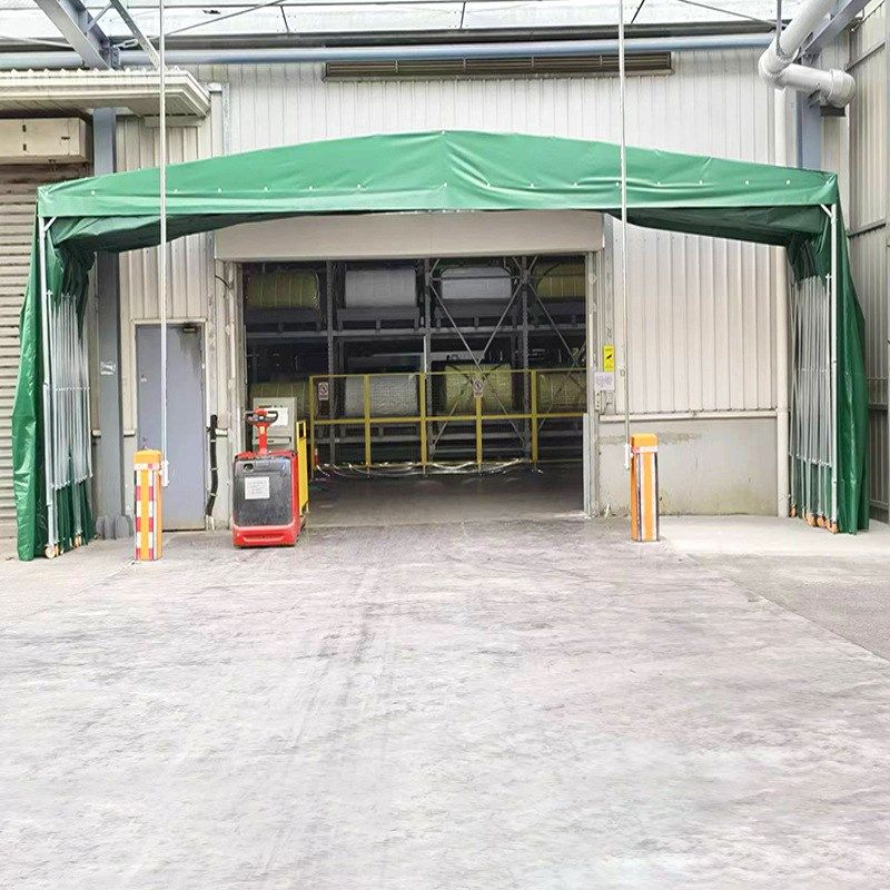 移动推拉雨篷工厂户外伸缩雨棚可定仓储物流遮阳棚雨篷仓库推拉棚