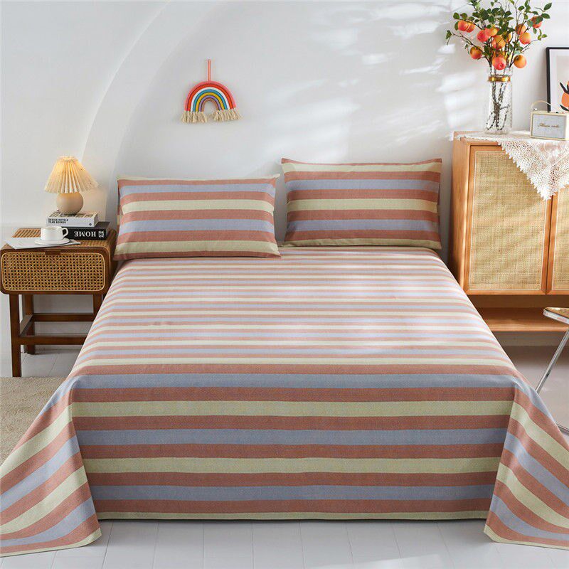 粗布床单棉老粗布单件三件套加厚1.8米1.5床双人被单凉席一件