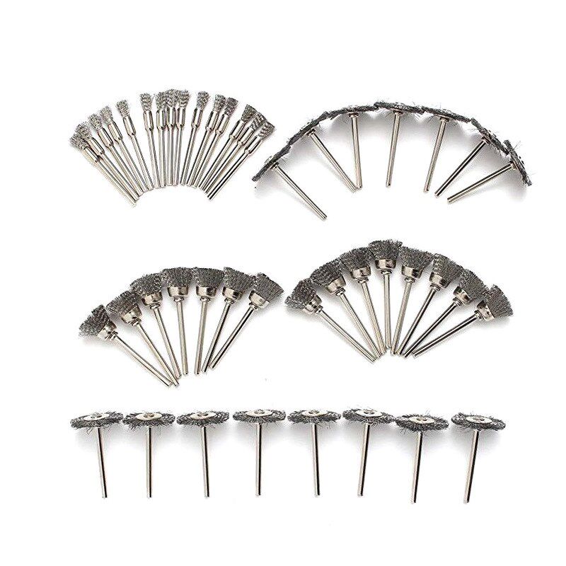 电磨钢丝刷抛光头打磨轮除锈抛光打磨头电动抛光文玩清理工具套装