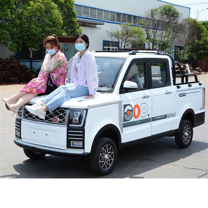 电动皮卡车油电两用新能源四轮电动皮卡车双排载人拉货两用电动车
