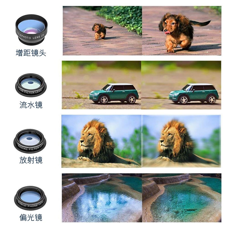 立见 十合一镜头套装 广角微距鱼眼长焦镜头通用外置拍照手机镜头