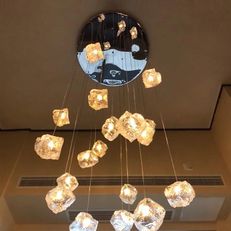 简约现代过道灯冰块石头吊灯餐厅灯吧台灯卧室灯创意自然灯玻璃灯