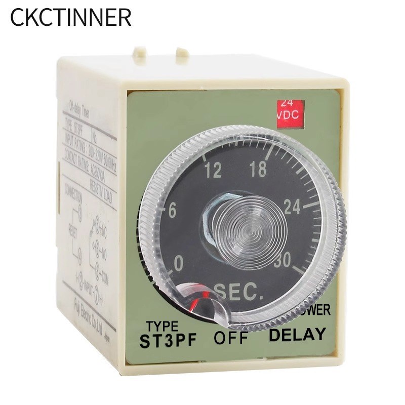 ST3PF断电延时ST3PF-T1继电器时间继电器220V24V银点送底座JSZ3F
