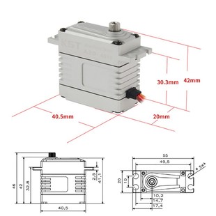 A20 全金属齿舵机7.4V 4515 工业舵机 45KG 大扭力机器人舵机 KST