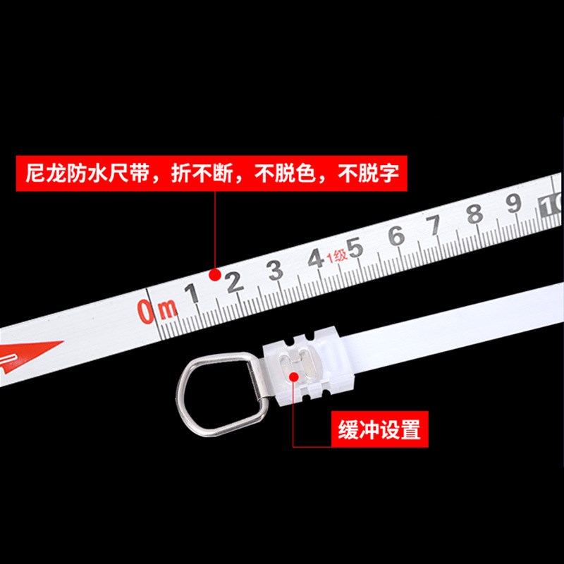 源头工厂亚细亚架子尺手提尺纤维尺 50m尼龙防水防锈长不锈钢卷尺