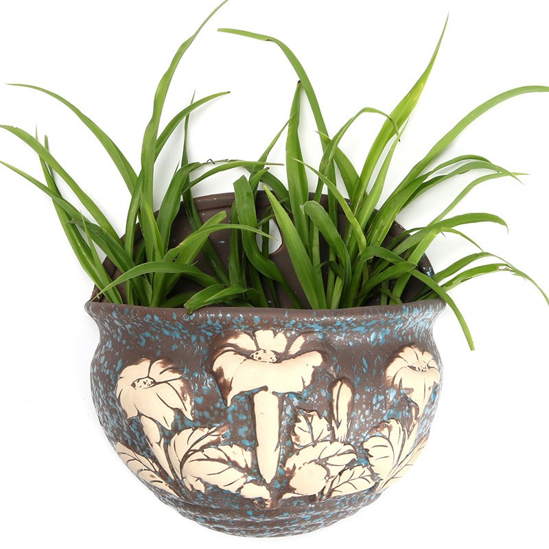 壁挂水培花器家居摆件茶桌绿萝花插花瓶陶瓷粗陶多肉植物花盆