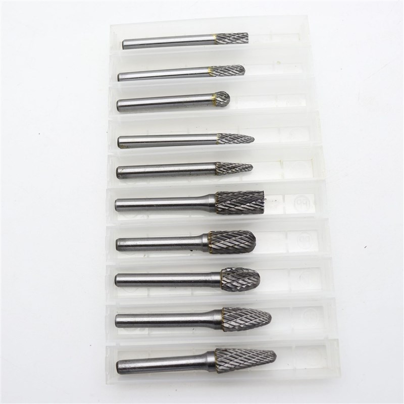 10pc硬质合金旋转锉 3*6双纹钨钢磨头 电磨用模具木工单纹打磨锉