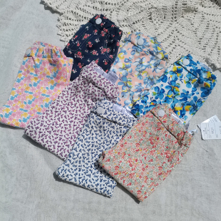 3样包邮 80-130 日单 女童 夏季小花 打底裤 6分7分裤 碎花裤子