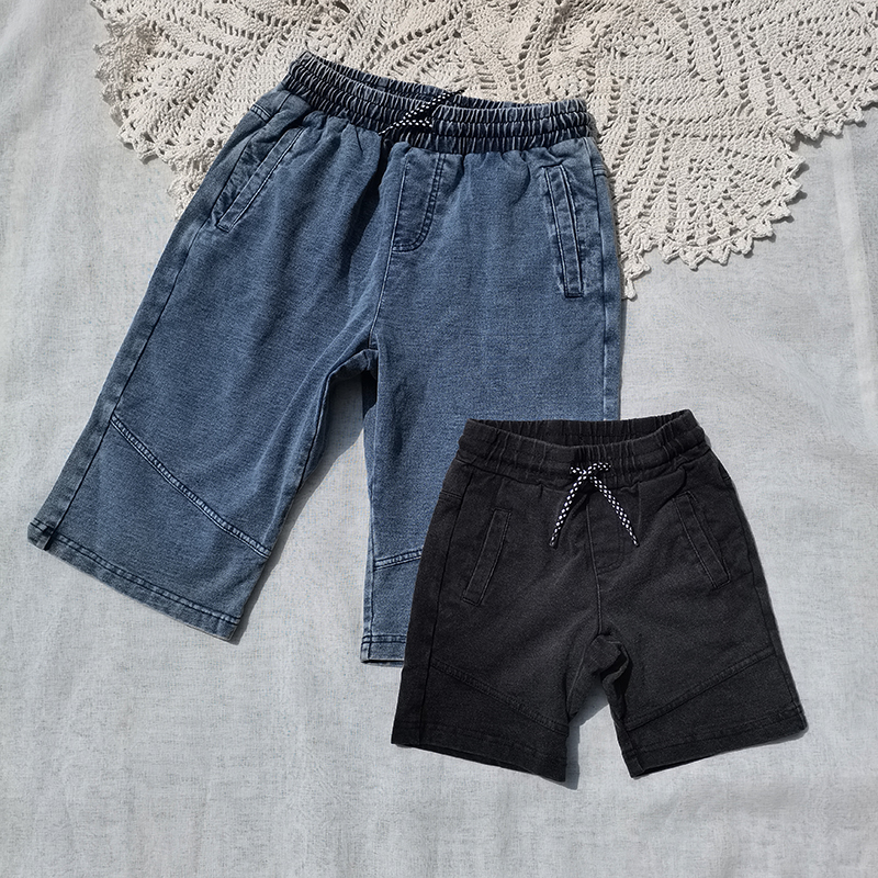 清特 3件包邮4-16岁 欧美 尾男童小毛圈棉夏季中裤五分裤休闲短裤