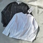 T恤 122 3样 简单高级感 春秋 包邮 女童中大童 长袖 164 全棉闪粉