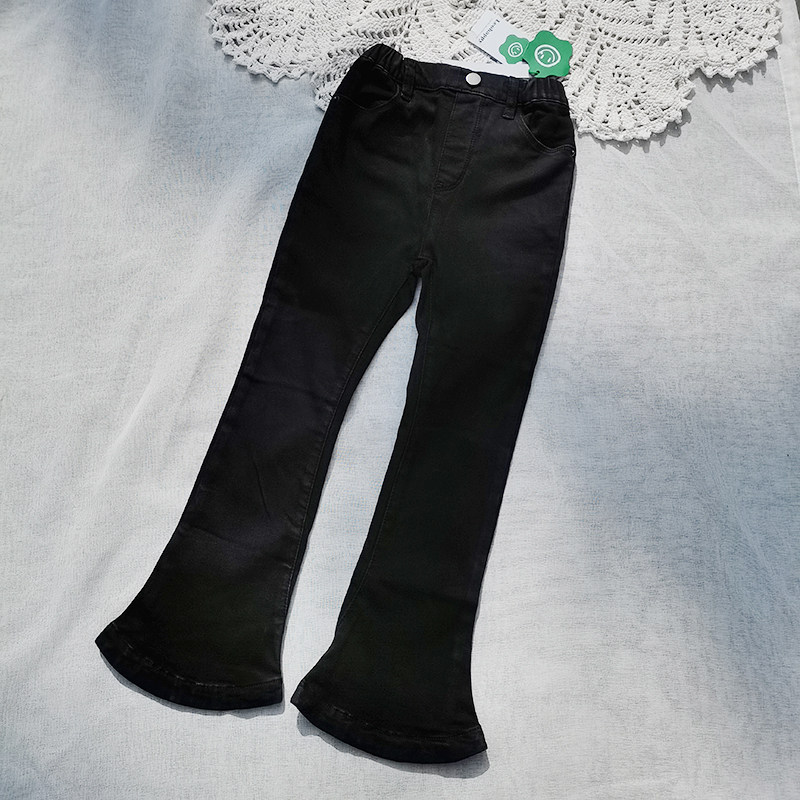 包邮 110-170 女童中大童秋季黑色修身喇叭裤牛仔裤 薄绒 长裤,童装/婴儿装/亲子装,裤子,淘宝优惠券,粉丝福利购,淘宝优惠卷