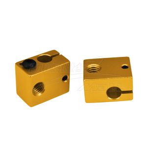 3D打印机配件新款E3D V6全金属挤出机专用加热铝块喷砂氧化金色