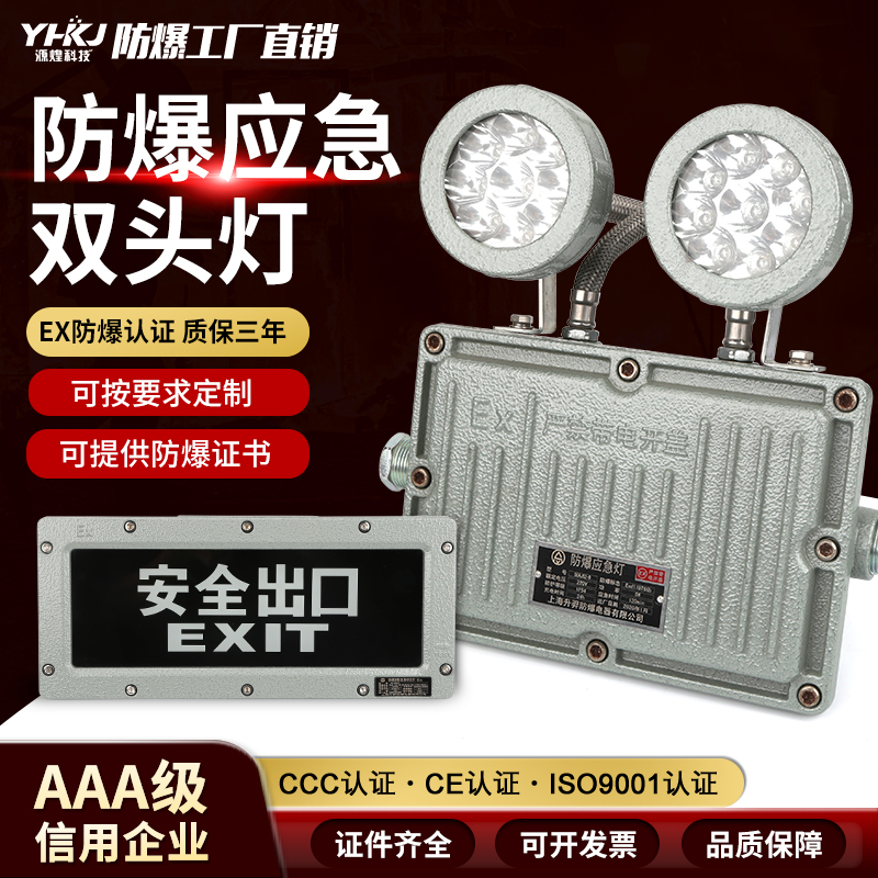 防爆双头应急灯  LED消防照明应急安全出口疏散指示灯牌标识灯