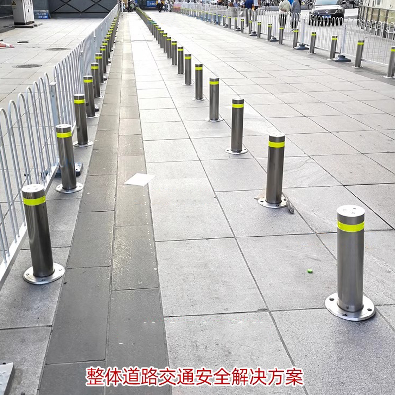 固定立柱不锈钢警示柱挡车反光防撞柱道路商场车库隔离地桩路障