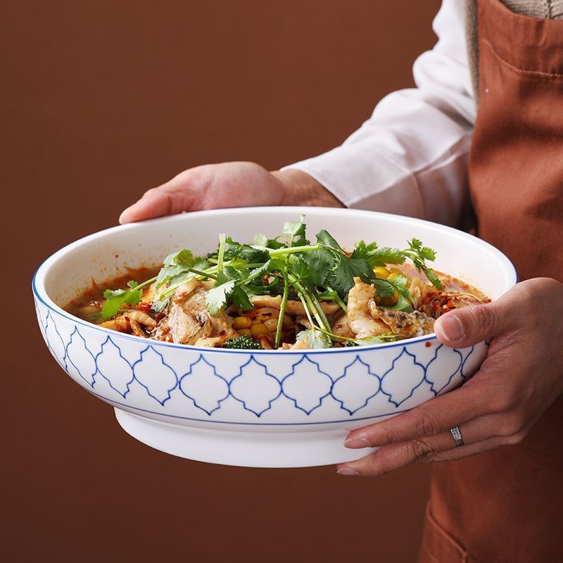 酸菜鱼大盆碗陶瓷盆水煮鱼大碗10寸汤碗家用盛汤毛血旺大碗赵之郑