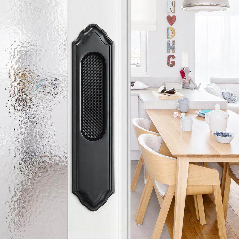 移门拉手黑色美式古铜色滑动嵌入式方形暗把手推拉门扣手