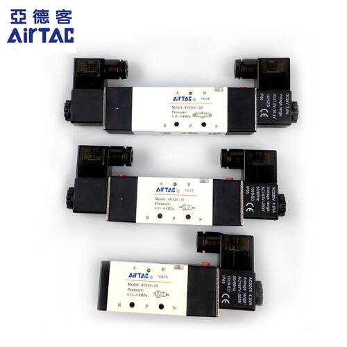 亚德客电磁阀4V310-10/08 4V320-10 4V330C/E/P-10 DC24V AC220V