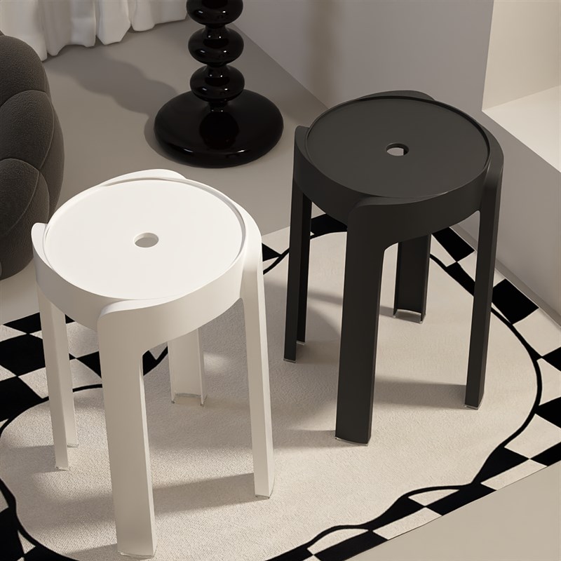 塑料家用加厚可叠放餐桌高板凳客厅椅风车凳特厚耐用