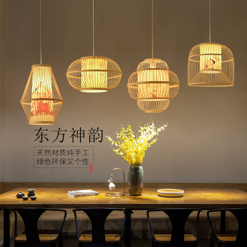 竹艺竹编吊灯饭店藤艺编织鸟巢创意个性阳台吊灯复古灯具,家装灯饰光源,客厅吊灯,淘宝优惠券,粉丝福利购,淘宝优惠卷