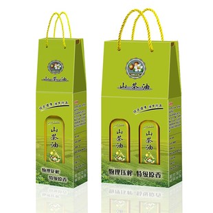 个山茶油包装盒野生茶籽油礼品盒食用油营养保健油纸箱彩盒