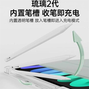 适用id i保护.英寸平板电脑壳idi第代三折磁吸支架背板气囊软边