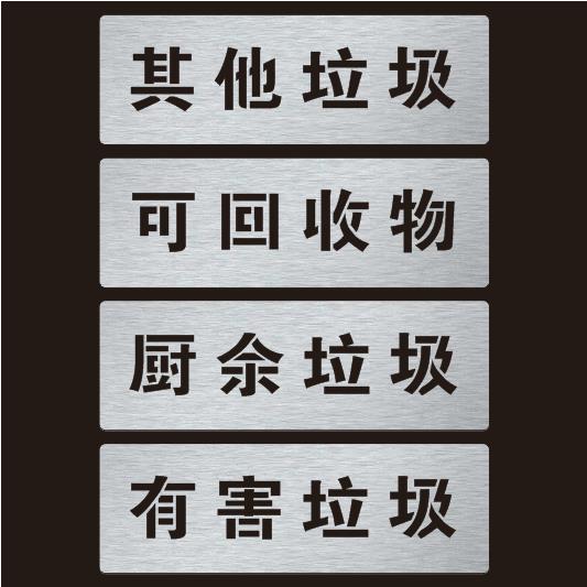 不可回收有害厨余其他垃圾桶箱分类印刷标识牌镂空自喷漆刻字模板