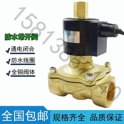 常开防水水下电磁阀水阀气阀 220V24V4分6分1寸2寸喷泉跳泉跑泉