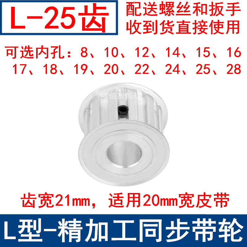 L25齿同步轮AF频宽20内孔14 15 16 17 18 19 20 22 24 25同步带轮